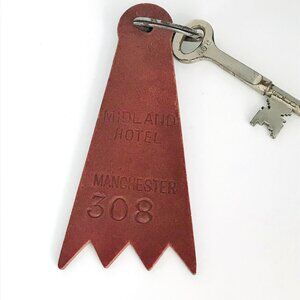 Historic Midland Hotel Manchester England Hotel Key & Fob Skeleton Key UK #308